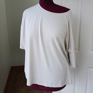 ni oversized short raglan sleeve T-shirt OSFA cream tan beige